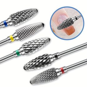   5 db Volfrámkarbid körömfúró, forgó elektromos keményfém maró manikűr géllakk eltávolítóhoz 7,62/81,28 cm körömreszelő pedikűr