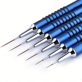   Körömdíszítő ecset készlet, 6db Nail Art Design ecset vékony, hosszú vonalakat csíkozó pöttyös rajztoll, UV géllakk festés fém nyéllel csíkozó ecsetek méret 5/7/9/11/20/25mm
