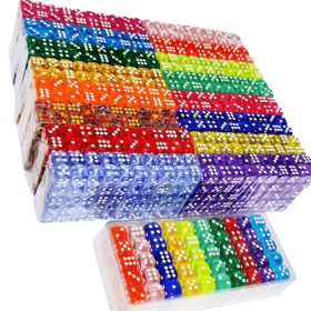   100db-os, játékkocka készlet, áttetsző színekkel, lekerekített élekkel