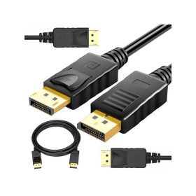   DisplayPort Kábel 1.8 m – DP 1.2 Video és Audio Átvitellel, Full HD / 4K Kompatibilis