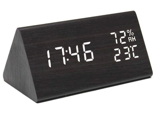 Digitális Ébresztőóra Hőmérséklet- és Páratartalom Mérővel – LCD Kijelzős Asztali Óra