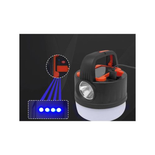 Túrázó lámpa, újratölthető LED USB, akasztóval