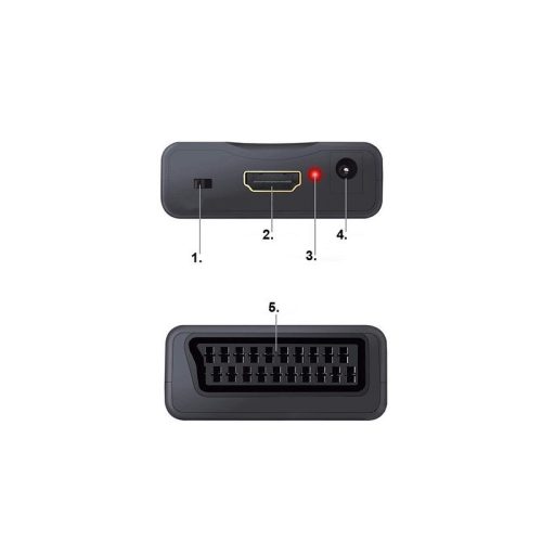 Scart to HDMI  AV Euro Full HD Átalakító - Converter Adapter - 1080p Átvitel - Kompatibilis TV-vel és Monitorral