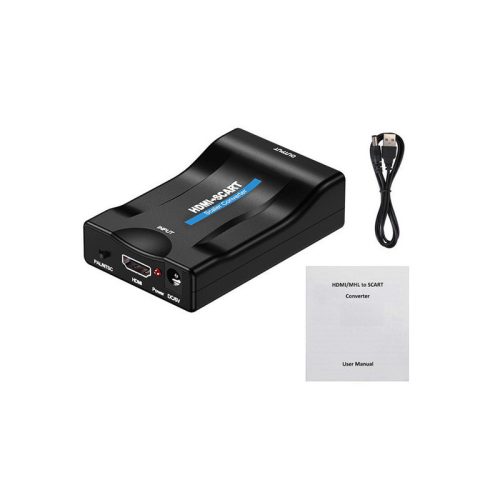 Scart to HDMI  AV Euro Full HD Átalakító - Converter Adapter - 1080p Átvitel - Kompatibilis TV-vel és Monitorral