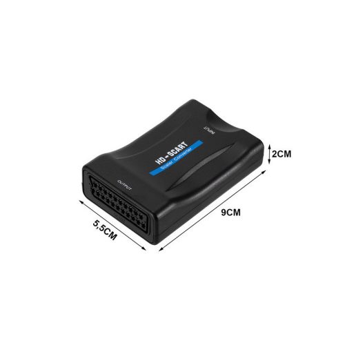 Scart to HDMI  AV Euro Full HD Átalakító - Converter Adapter - 1080p Átvitel - Kompatibilis TV-vel és Monitorral