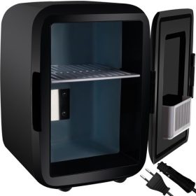   4 literes hűtő - fekete, mini hűtő, kis hűtő, kompakt hűtő, mini hűtőszekrény