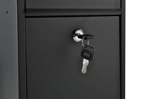 Fekete levélláda - modern design, falra szerelhető, postafiók, levelezőláda, kültéri, beltéri, alumínium, csomagküldés