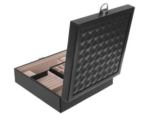 Ékszerdoboz - Fekete Beautylushh, ékszer tároló, ajándék nőknek, sminktartó, divatos ékszeres doboz