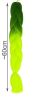 Szintetikus haj ombre zöld / neon fonatok W10344