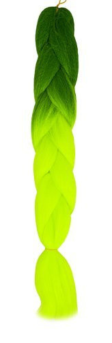 Szintetikus haj ombre zöld / neon fonatok W10344