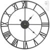 Retro fali óra - fekete, vintage design, falikaróra, modern időmérő, retró stílusú óra, dekorációs óra, falóra