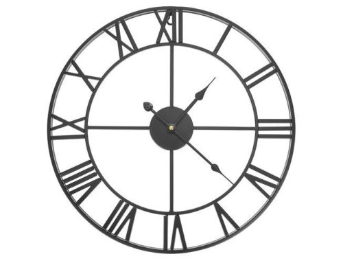 Retro fali óra - fekete, vintage design, falikaróra, modern időmérő, retró stílusú óra, dekorációs óra, falóra