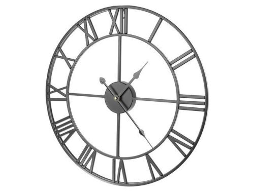 Retro fali óra - fekete, vintage design, falikaróra, modern időmérő, retró stílusú óra, dekorációs óra, falóra