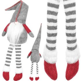   Szürke ülő manó - karácsonyi dekoráció, ülő manó figura, manó dekoráció, karácsonyi manó, ülő karácsonyi figura