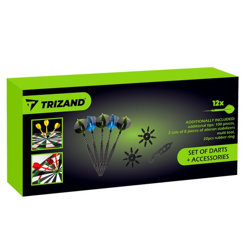 Professzionális Trizand 21629 Darts Készlet - 12db Nyíl + Kiegészítők, Tökéletes Pontosság és Szórakozás!