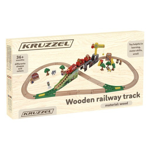 Kruzzel 22495 Prémium Fa Vonatpálya Készlet - Kreatív Játék Gyerekeknek