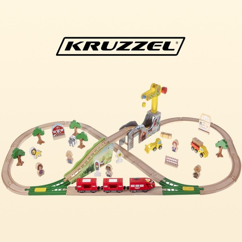 Kruzzel 22495 Prémium Fa Vonatpálya Készlet - Kreatív Játék Gyerekeknek