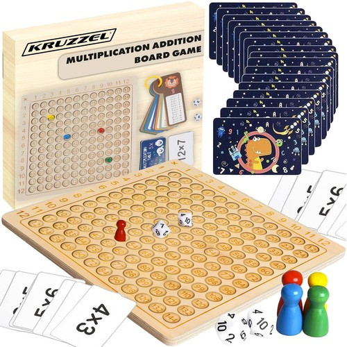Kruzzel 24639 Oktató Multiplikációs Társasjáték - Gyermekek Matematikai Készségeinek Fejlesztésére