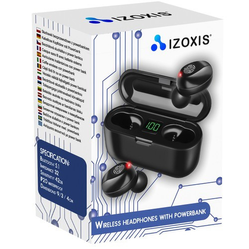 Vezeték nélküli fejhallgató power bankkal S16154, bluetooth fejhallgató, töltő tokkal, vezeték nélküli fülhallgató
