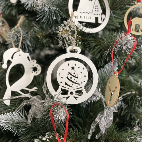 Természetes Fa Karácsonyi Díszek - 20 db Ruhhy Kézműves Gömb Készlet ünnepi Dekorációhoz