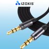 3.5mm AUX kábel - autóhoz, fejhallgatóhoz, hangszóróhoz - aranyozott csatlakozóval