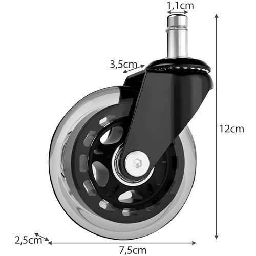 Irodaszék kerekek - 5 db. Malatec 22077