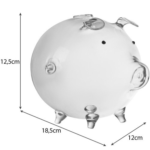 Üveg malacpersely 22588 - ajándék gyerekeknek, pénzgyűjtő, dekoráció, piggy bank, üveg persely, malac alakú persely