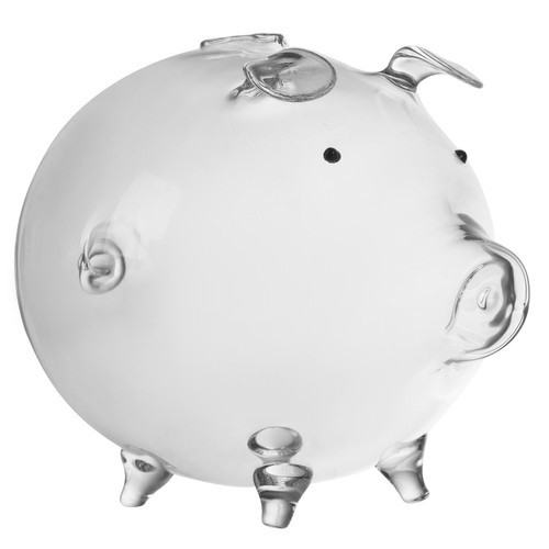 Üveg malacpersely 22588 - ajándék gyerekeknek, pénzgyűjtő, dekoráció, piggy bank, üveg persely, malac alakú persely